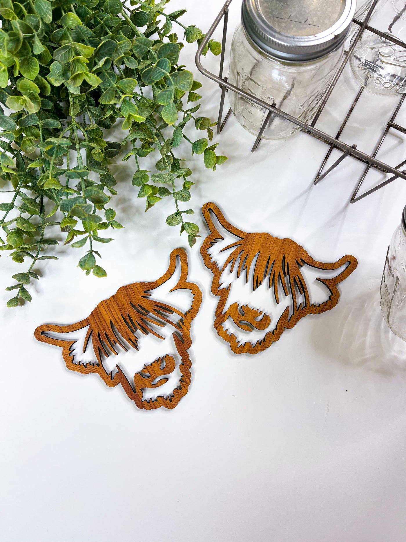 Heartland Cow Coaster Set of 2