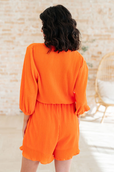 Roll With me Romper in Tangerine